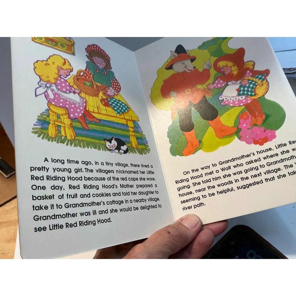 NSI Vintage 1989 Little Red Riding Hood Read and Play Book and Wood Puzzle Set